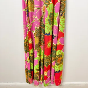 Zara Floral Special Edition Printed Maxi Dress Sleeveless Pink Green Red Small thumbnail 10