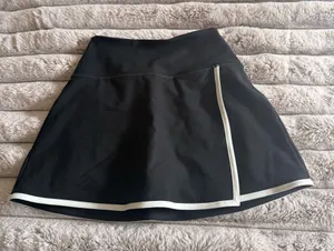 Abercrombie YPB Tennis Black Mini Skirt with White Trim thumbnail 1