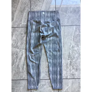 Vuori Womens Grey White Abstract Print High Rise Performance Leggings 7/8 Length thumbnail 2