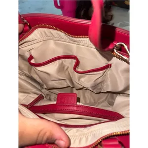 Women’s INC International Concepts Bright Red Satchel with Gold Chain Accent thumbnail 11