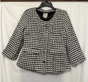 Anthropologie‎ Tulle Tweed Blazer Fitted Jacket Blazer Lined Women’s Size Large thumbnail 1