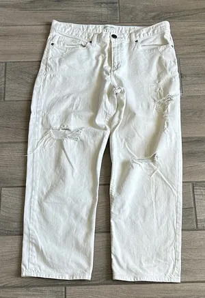 Banana Republic White Distressed Boyfriend Jeans thumbnail 1