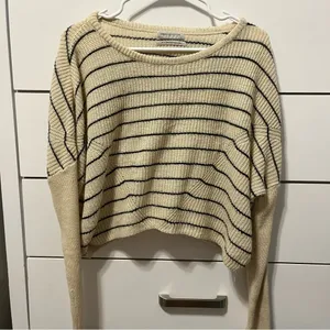 Urban Outfitters Cream & Black Stripe Sweater thumbnail 2