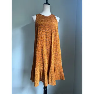 Maeve Anthropologie Lace Ruffle Hem Shift Dress 10 Boho dainty floral retro whim thumbnail 2