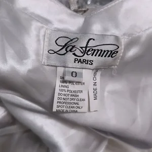 La Femme PARIS White Silver Sequined Open Back Cocktail Party Dress 0 thumbnail 9