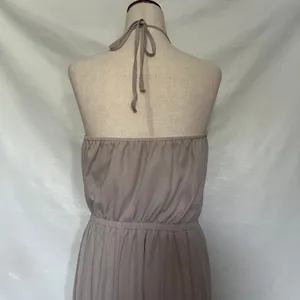 Show Me Your Mumu Halter Maxi Dress Sz M Taupe Sheer Coastal Old Money Neutral thumbnail 8