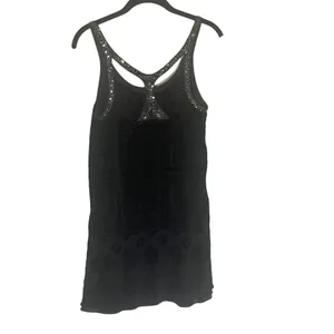 Free People Women's Size 6 Small Black Velvet‎ Sequin Wymsgoth Romantic Top thumbnail 6