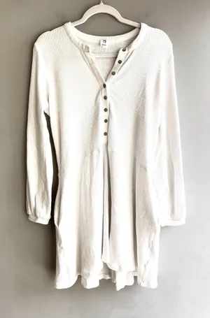 Flawless White Summer Dress Pockets Flowy M thumbnail 1