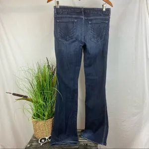 A Pocket Flair hem Low Rise Blue Jeans By 7 For All Mankind 28 thumbnail 2