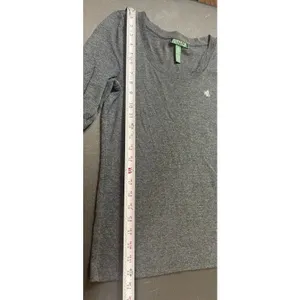 Lauren Ralph Lauren Women’s Dark Gray Scoop Neck Long Sleeve LRL Logo Top M thumbnail 5