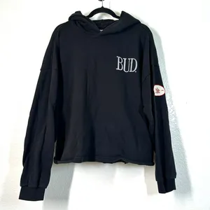 M Budweiser by PacSun King Hoodie Sweatshirt Black King of beers thumbnail 2