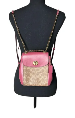 Coach Parker Convertible Backpack 16 Signature Canvas Mini Bag thumbnail 1