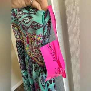 New Betsey Johnson Bohemian Maxi Dress Spaghetti Strap Womens Sz 6 Long Boho thumbnail 5