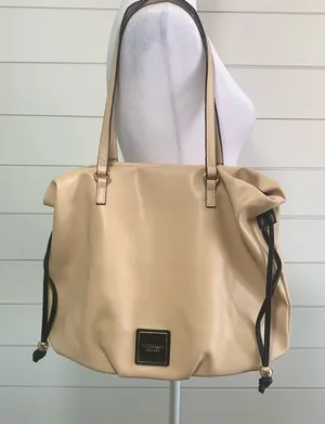 Victoria’s Secret 100% Polyurethane‎ Solid Tan Shoulder Bag One Size thumbnail 1