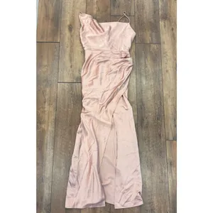 Significant Other Aria Dress Nougat Pink Satin Cowl Neck Maxi Size 6 Event Guest thumbnail 3