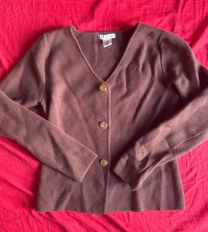 Sincerely Jules Brown V-Neck Button Front Cardigan thumbnail 1
