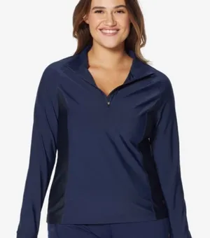 Ruby Ribbon Starlight Quarter‎ Zip Sport Top Midnight/Black Size Small thumbnail 1