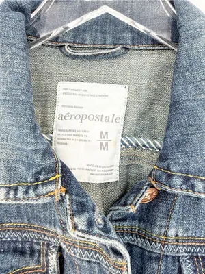 Vintage Aeropostale Stitched Denim Jacket Women's M Blue Boho thumbnail 7