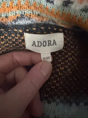 Adora oversized open front fair isle tasseled boho cardigan sweater S/M. thumbnail 7