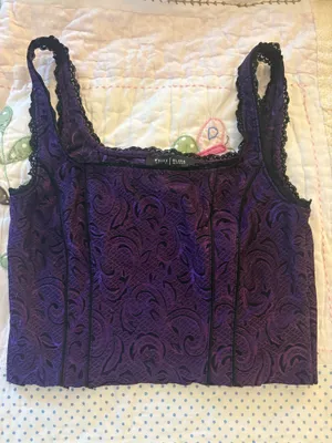 White House Black Market Purple Corset Top XS thumbnail 1