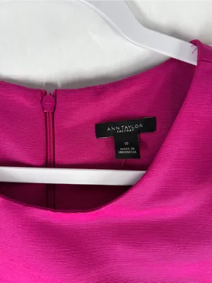 Ann Taylor Factory Sleeveless Shift Dress with Shoulder Bow Fuchsia NWT Size 10 thumbnail 7