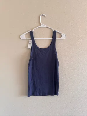 NWT American Eagle Outfitters Navy Blue Ribbed Tank Top thumbnail 3