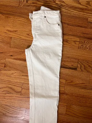 Abercrombie & Fitch 90’s Straight Cream High-Rise Crossover Jeans thumbnail 7