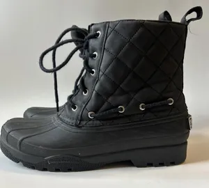 Sperry Top-Sider Womens 8 Gosling Waterproof Duck Boots Black Quilted STS83693 thumbnail 1