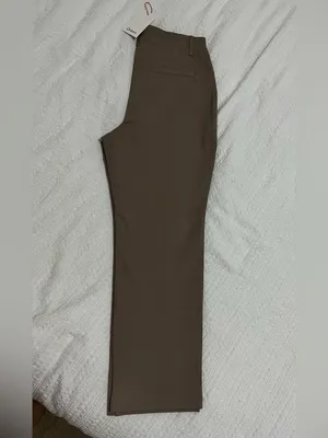 Quince Ultra Stretch Straight-Leg Ponte High-Rise Pants in Taupe Sz S Morel Grey thumbnail 7