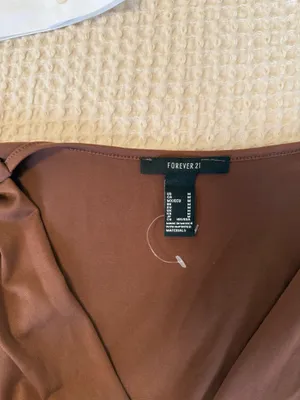 Forever 21 long sleeve brown crop top thumbnail 2