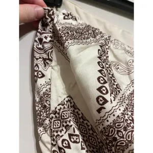 Lulu’s Western Direction Ivory Scarf Print Satin Strapless Jumpsuit size L thumbnail 9
