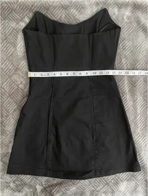 White Fox Boutique Black Corset Mini Dress with Slit thumbnail 9