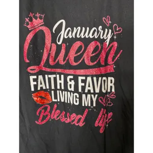 Brand New Unbranded Women's XL Black January Queen Faith and Favor T-Shirt Top thumbnail 2