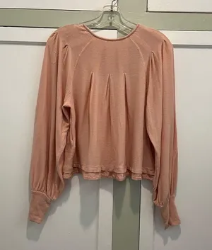 Free People Billie Puff Sleeve Top Blush XS thumbnail 7