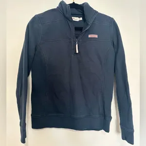 Vineyard Vines Womens Shirt Long Sleeve 1/4 Zip Pullover Navy Blue Small thumbnail 1