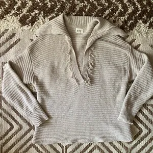 Oversized collared chunky sweater thumbnail 1