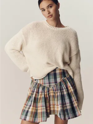 Maeve Anthropologie Plaid Mini Skirt Size M Preppy Y2K Cottagecore thumbnail 3