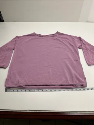 Pact 100% Organic Cotton Light Purple Pink‎ Pullover Sweater Womens Medium FLAW thumbnail 7
