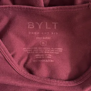 BYLT Drop‎ Cut Shirt Maroon XL Purple Size L thumbnail 5