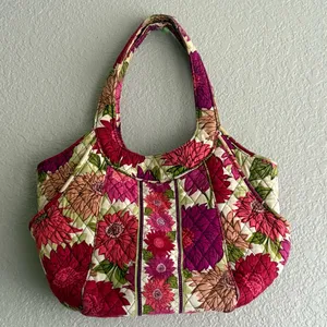 Vera Bradley Quilted Floral Shoulder Bag Pink Green Cottagecore Vintage Y2K thumbnail 8