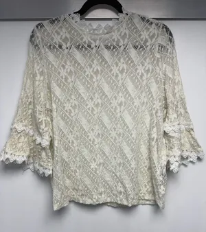 Women's Cream Lace Floral Blouse thumbnail 1