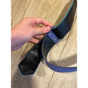 Vintage 80s Wide Waist Belt Purple Teal Geometric Embroidered Studded Size 16 thumbnail 5