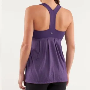 LULULEMON Power Dance Tank Heathered Concord‎ Grape Size 6 thumbnail 2