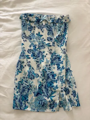 Blue Floral Mini Dress thumbnail 1