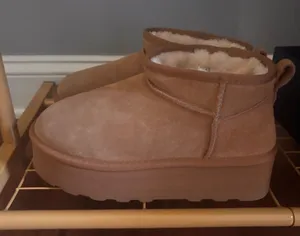Platform Ankle Boots in Chestnut Tan Size 10 thumbnail 1