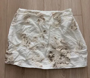 Lulus Embroidered White Mini Skirt with Sequin Floral Detail thumbnail 1
