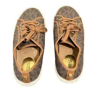 Michael Kors‎ Signature Logo Canvas Lace Up Sneakers Brown Women's Size 6M thumbnail 4