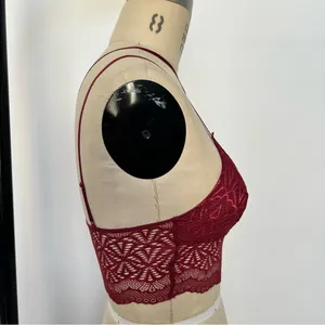 Elegant Lace Bralette in Burgundy thumbnail 2