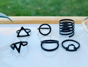 6 Pieces Black Tone Ring Set thumbnail 2