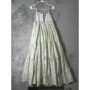 Charlie Holiday Pricilla Maxi Abstract Print Tiered Halter Maxi Dress Cotton 6 thumbnail 3